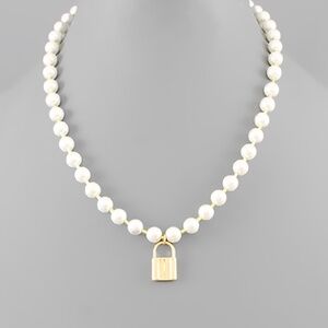 Lock & Pearl Necklace